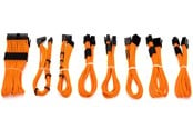Strömkabel (intern) - DUTZO Sleeved ström förlängningskabel Pro kit - Orange - DSC-PCEP30CMORN