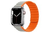 Smartwatch - Accessories - Lippa Apple Watch Magnetic Silicone Strap 38/40/41 - Grey/Orange - LPAW078