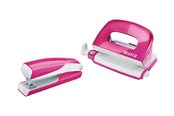 Skrivbordstillbehör - Leitz Häftapparat & Hålslag Set Mini WOW (EU) Rosa - 55612023