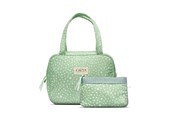 Smink - Karen Denmark 2 pcs Cosmetic bag with handle Green/White Print - 5713982011326