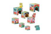 Babyleksaker - SES Creative Tiny Talents Stacking Blocks Tower with Animal Figures - 13142