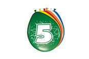 Leksaker - Folat BV Number Balloons 5 years 8pcs. - 08205