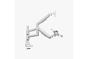 Monitorfäste - Alterzone Arm Luxe Kraftig Enkel Monitorarm med Laptopbricka, Vit - ALZARMLXLT-DW