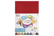 Konst- och hantverksmaterial - Creative Craft Group Glitter paper A4 150g 8 sheets ass. - CR0018/GE