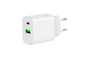 Mobile - Adapters & Chargers - Gembird Universal GaN USB charger QC 3.0 & PD 20 W 2-port - White - TA-UC-PDQC20-01-W