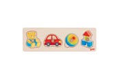 Babyleksaker - Goki Wooden Stud Puzzle My Toys 4 pcs. - 57356