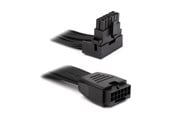 Strömkabel (intern) - DUTZO Sleeved PCI-E 12V-2x6 förlängningskabel - Lock pin up - Svart - DSC-PE12V2X6-PU-30-BLK