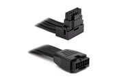 Strömkabel (intern) - DUTZO Sleeved PCI-E 12V-2x6 förlängningskabel - Lock pin down - Svart - DSC-PE12V2X6-PD-30-BLK