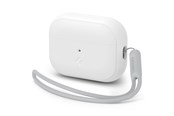 Mobile - Covers & Cases - Spigen Case Silicone Fit White + Strap Gray - AirPods Pro (2nd Gen) - ACS05811