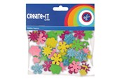 Konst- och hantverksmaterial - Haza Witbaard Foam stickers Flowers Glitter 25 pcs. - 192306