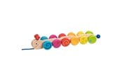 Babyleksaker - Goki Wooden Pull Animal Caterpillar - 54899