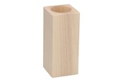 Konst- och hantverksmaterial - Playwood Tea light holder Square beech wood 13cm - SL204C