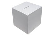 Barnrummet - Playwood Wooden Money Box Square White - SL2281