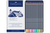 Skriv- och ritverktyg - Faber-Castell Gofa Aqua metal box of 12 pastel colours - 114622