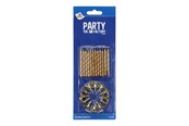 Leksaker - Haza Witbaard Cake Candles with Holders Gold 12pcs. - 403023
