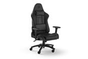 Gamingstol - Corsair TC100 Relaxed Gaming Stol - Svart - Lyxigt läderimitat - Upp till 120 kg - CF-9010050-WW
