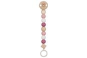Babyleksaker - Goki Wooden Pacifier Chain Heart Pink - 65240