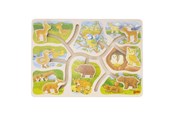 Pusselspel - Goki Wooden Sliding Puzzle Who Belongs to Who 8 pcs. Trä - 57749
