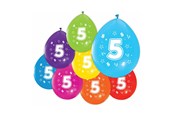 Leksaker - Globos Balloons 2-sided Printed Number 5 8 pcs. - 512005
