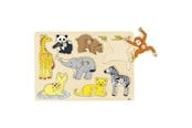 Pusselspel - Goki Wooden Stud Puzzle Wild Young Animals 8 pcs. Trä - 57906
