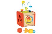 Babyleksaker - Goki Wooden Activity Cube Beatbox and Motor Skills Spiral - 59966