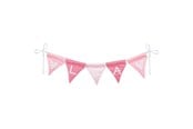 Leksaker - Goki Fabric Bunting Make Pink with 10 Flags and Alphabet Characters - 60676