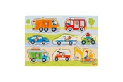 Pusselspel - Goki Wooden Stud Puzzle Vehicles 7 pcs. Trä - 57400