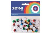 Kreativa spel - Haza Witbaard Colored Wiggle Eyes with Eyelashes 40pcs. - 192342