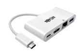 Dockning - Eaton Series USB C to HDMI Multiport Video Adapter Converter w/ USB-A Hub USB-C PD Charging Gigabit Ethernet Port Thunderbolt 3 Compatible USB Type C to HDMI USB Type-C - U444-06N-HGU-C