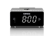 DAB, Nätverk & Klockradio - Lenco CR-550SI - Stereo FM Clock Radio with USB and Qi Wireless Smartphone charging - Silver - FM - Stereo - CR-550SI