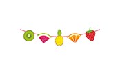 Leksaker - Folat BV Garland Tropical Fruit 6mtr. - 20707