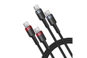 USB-kabel - Baseus USB-C to USB-C 100W.1m 2pcs (red-black gray-black) cable. - P10318306003-00