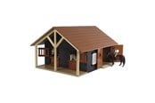 Träleksaker - Kids Globe Horse Stable with 2 Boxes and Storage 1:24 - 610167
