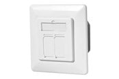 Sockel & lådor - Nedis - socket-outlet - 2 network sockets - white - CCBW89200IV