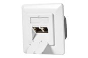 Sockel & lådor - Nedis - socket-outlet - 2 network sockets - white - CCBW89250IV
