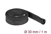 Nätverks tillbehör - DeLOCK Braided Sleeve with zip fastener heat-resistant 1m x 30mm - 19165