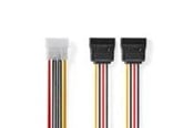Strömkabel (intern) - Nedis Internal Power cable | Molex Male | 2x SATA 15-Pin Female - CCGB73520VA015