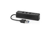 USB Hub - Nedis USB-hub | 1x USB-A | 3x USB A Female | 5 port(s) USB Hub - USB 2.0 - 3 porte - Svart - CCGB60250BK01