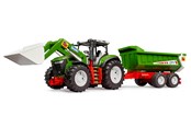 Leksaksbil - Bruder Roadmax tractor with frontloader and tipping trailer toy - BR3452