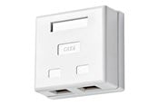 Sockel & lådor - Nedis - socket-outlet - 2 network sockets - white - CCGP89130WT