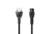 Strömkabel (intern) - Nedis Power Cable | CH Type 12 | IEC-320-C5 | Straight | Straight | Nickel Plated | 2.00 m - CEGL11220BK20
