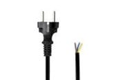 Strömkabel (extern) - Nedis Power Cable | Plug with earth contact male | Open | Straight | Straight | Nickel Plated | 3.00 m - CEGL11930BK