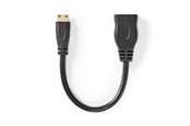 Displaykabel - Nedis High Speed HDMI Cable with Ethernet | 4K@30Hz | 10.2 Gbps | 0.20 m | Round | PVC | Black - CVGB34590BK02