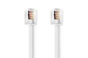 Nätverkskabel - Nedis TCGL90200WT100 telephone cable - Vit - TCGL90200WT100