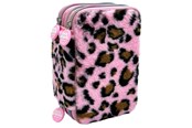 Skola - Tinka Triple Pencilcase - Leopard Rosa - 8-804206