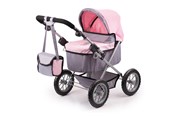 Docka, bamse och tillbehör - Bayer Design Dolls Pram Trendy - Gray/Pink (13008AA) - 13008AA