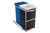 Avfallssortering - Simplehuman 35L (20/15) utdragbar återvinningsbehållare, kraftig stålram - CW1016