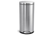 Avfallssortering - Simplehuman 30L rund pedalhink, borstat rostfritt stål - CW1810
