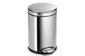 Avfallssortering - Simplehuman 4,5L rund pedalhink, polerat stål - CW1851CB