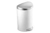 Avfallssortering - Simplehuman 10L halvrund pedalhink, vit stål - CW1867
